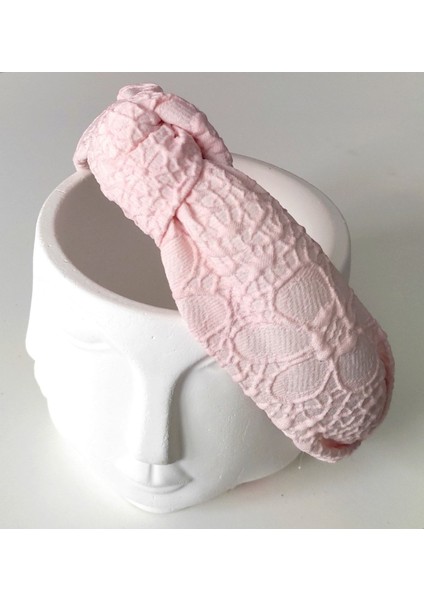 Pembe Çiçek Desenli Düğüm Saç Bandı Taç modelleri