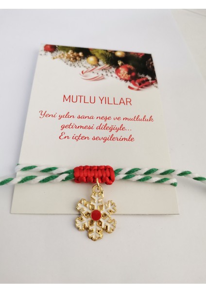 Yılbaşı Hediyesi Yeni Yıl Hediye Noel Temalı Marteniçka Ipli Makrome Bağlama Bileklik