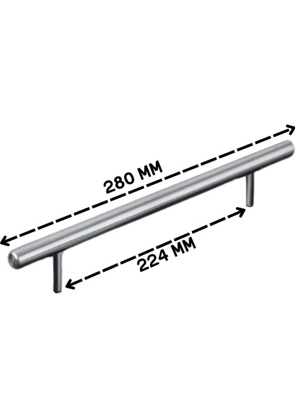 Keijo İnox 224 mm Paslanmaz Kulp (Mobilya, Dolap Kulbu)