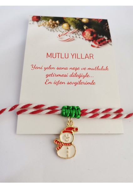 Yılbaşı Hediyesi Yeni Yıl Hediye Noel Temalı Charm Marteniçka Ipli Bileklik