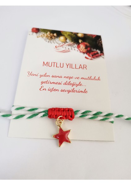 Marteniçka Ipli Makrome Bağlama Yıldız Temalı Bileklik