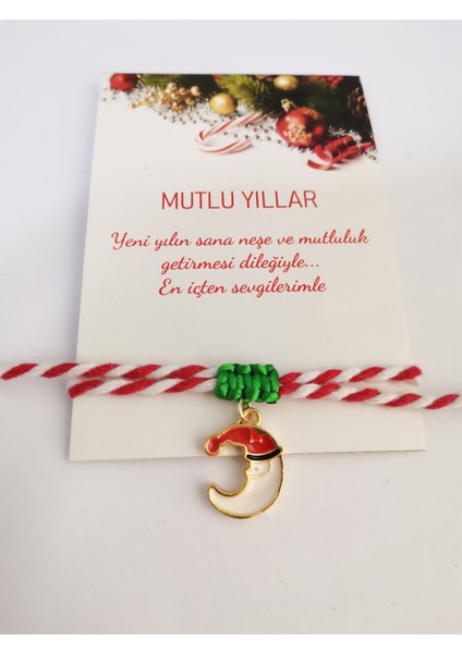 Yılbaşı Hediyesi Yeni Yıl Hediye Noel Temalı Charm Marteniçka Ipli Bileklik