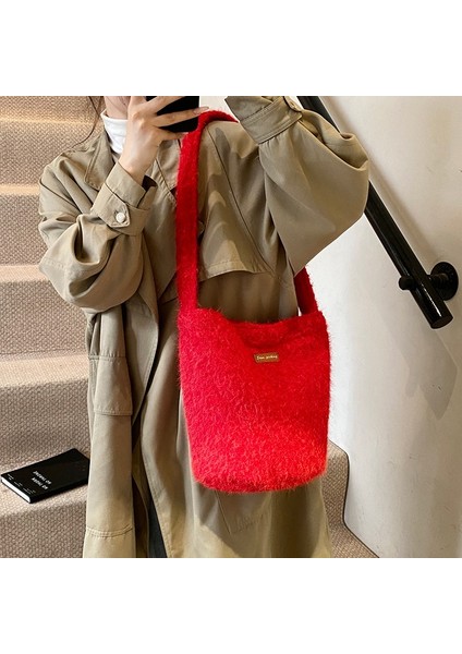 Kadife Kova Omuz Çantası (Yurt Dışından)
