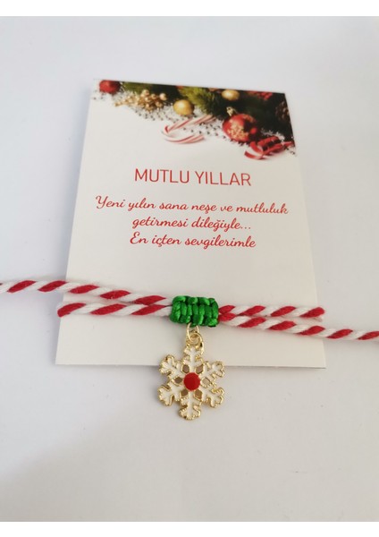 Yılbaşı Hediyesi Yeni Yıl Hediye Noel Temalı Charm Marteniçka Ipli Bileklik