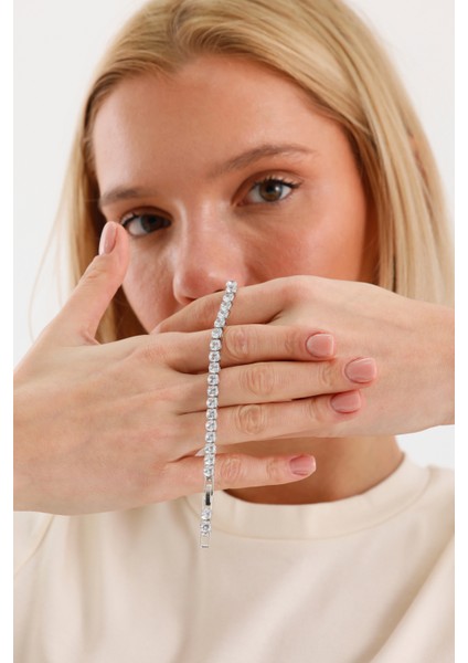 BİLEKLİK ÇELİK CHARM BAYAN TAŞLI Round Brillant Cut 15CM 5 mm Su Yolu Bileklik fiyatları