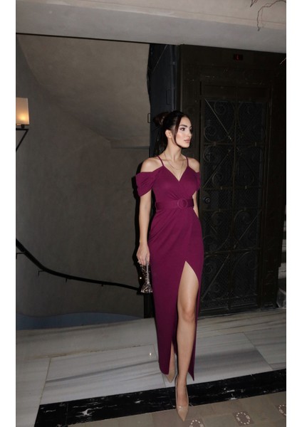 Destina Düşük Omuz Ip Askı Yırtmaçlı Abiye 582134 fırsatları