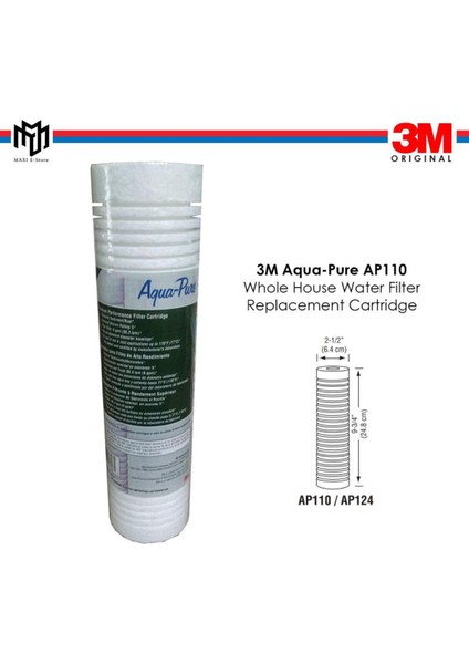 Aqua Pure AP110 Yedek Kartuş Tüm Su Filtreleri İçin Kullanılır 5 Micron 2 Adet