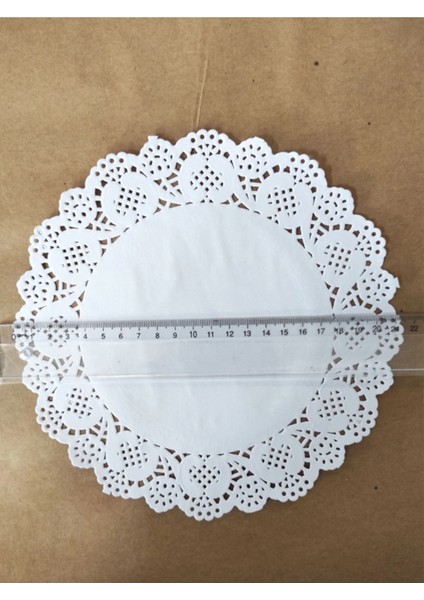 50 Adet 22 cm Yuvarlak Dantel Kağıt Tabak Altlığı modelleri