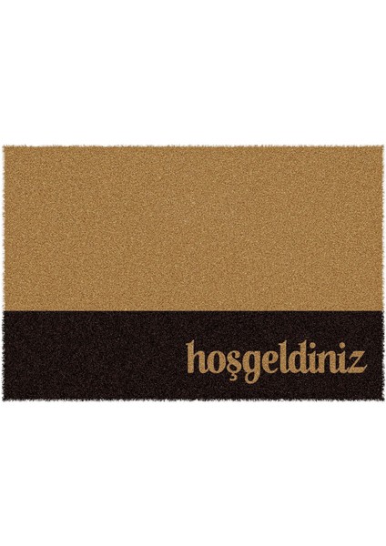Paspas Konsept Siyah Hoşgeldiniz Desenli Kapı Önü Paspası 40 x 60 cm