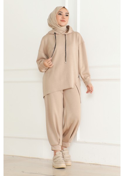 Relaxfit Asimetrik Takım & Ekru fiyatları