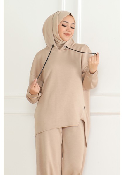 Relaxfit Asimetrik Takım & Ekru indirimleri