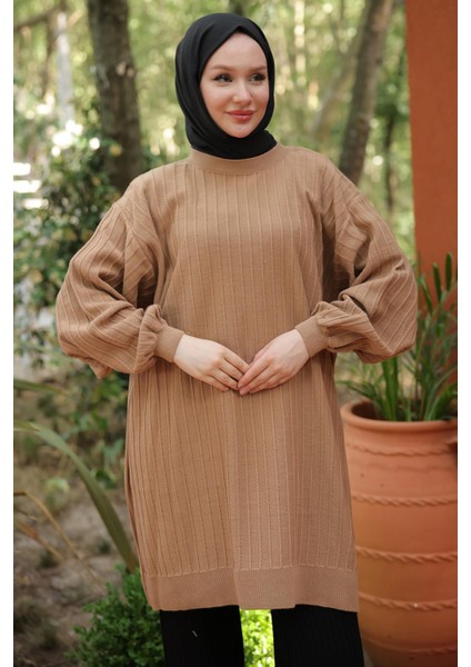 Balon Kol Triko Tunik Camel HM2519