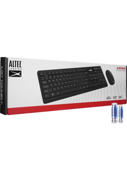 ALBC6314, Siyah, Türkçe Q, Kablosuz, Klavye Mouse Set