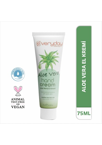 Aloe Vera El Kremi 75 ml Ferahlatıcı Nem ve Yenileyici Bakım