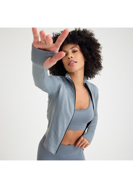 3'lü Premium Spor Ceketli Tayt-Bra Takım