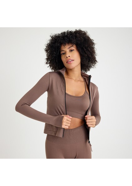 3'lü Premium Spor Ceketli Tayt-Bra Takım