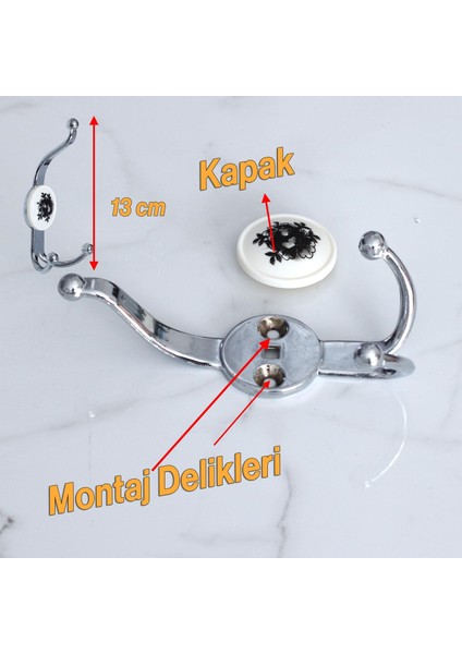 Portmanto Askı Dolap Askılık Askılığı Banyo Mutfak Askısı Duvar Kapı Elbise Kıyafet Vestiyer Krom