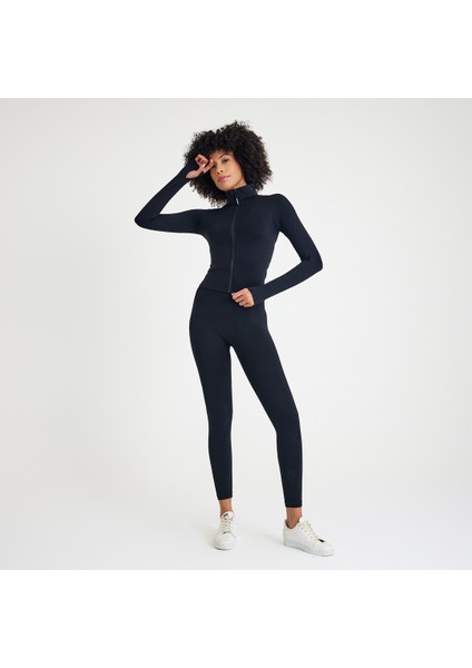 3'lü Premium Spor Ceketli Tayt-Bra Takım