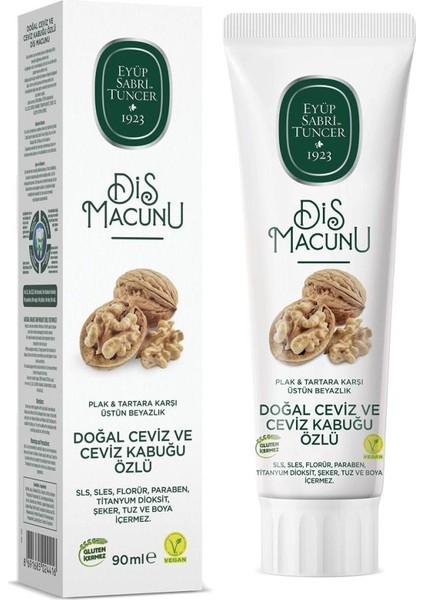 HediyeCantam Eyüp Sabri Tuncer Doğal Diş Macunu 90 Gr Ceviz & Ceviz Kabuğu Özlü