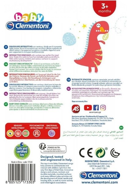17330 Baby Clementoni - İnteraktif Dinozor Oyuncak +6 ay fırsatları