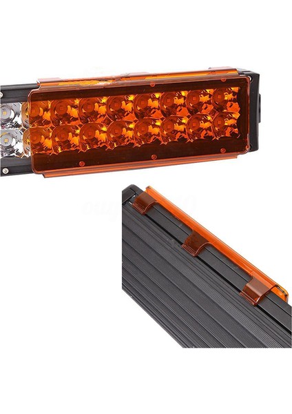 8 Inç Kavisli LED Çalışma Işığı Çubuğu Lens Kapağı Atv Utv Offroad Amber (Yurt Dışından)