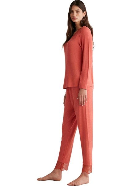 Kadın Turuncu Pijama Takım 9533