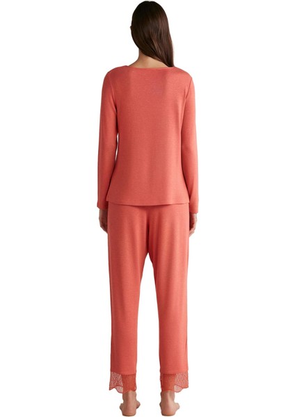 Kadın Turuncu Pijama Takım 9533