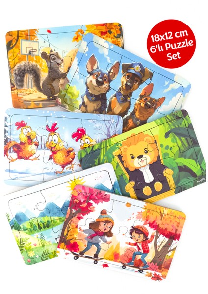 Ahşap Eğitici Puzzle Yapboz Bultak 6 Parçalı 6’lı Set (4)