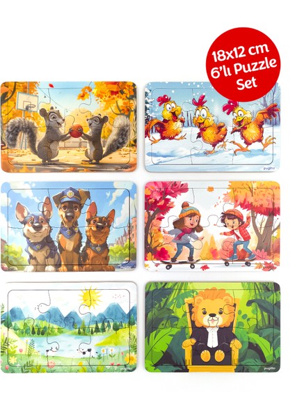 Ahşap Eğitici Puzzle Yapboz Bultak 6 Parçalı 6’lı Set (4)