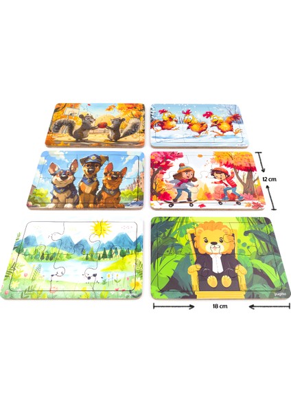 Ahşap Eğitici Puzzle Yapboz Bultak 6 Parçalı 6’lı Set (4)