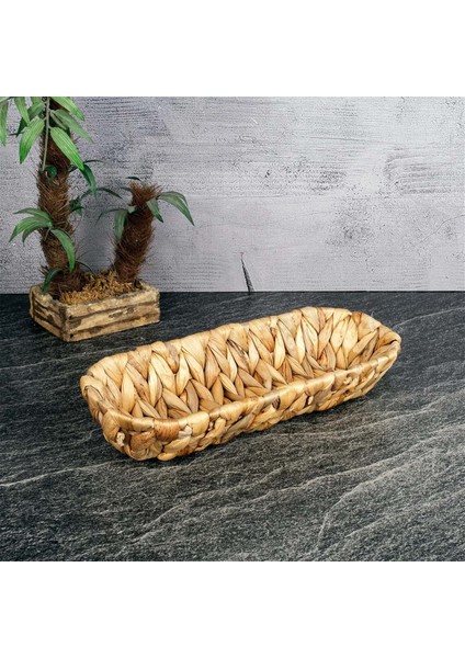 Hasır Örgü Oval Ekmek Sepeti 28 X 6 X 5 Cm