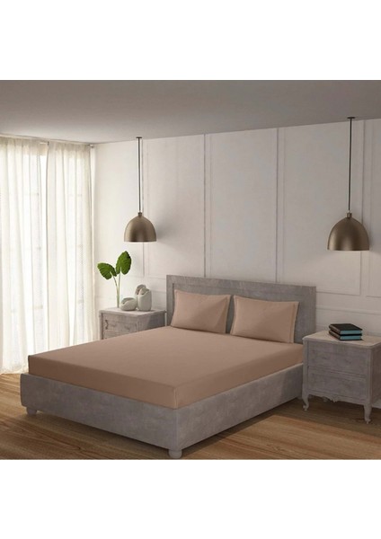 Lü x Lastikli Penye Çarşaf 160 x 200 cm Cappuccino Renk fiyatları