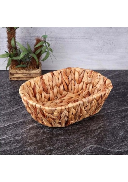 Hasır Örgü Oval Ekmek Sepeti 25 X 20 Cm