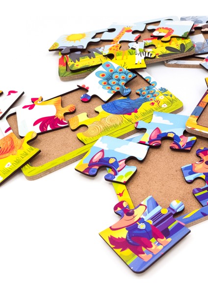 Eğitici Ahşap Puzzle Yapboz Bultak 6 Parçalı 6’lı Set