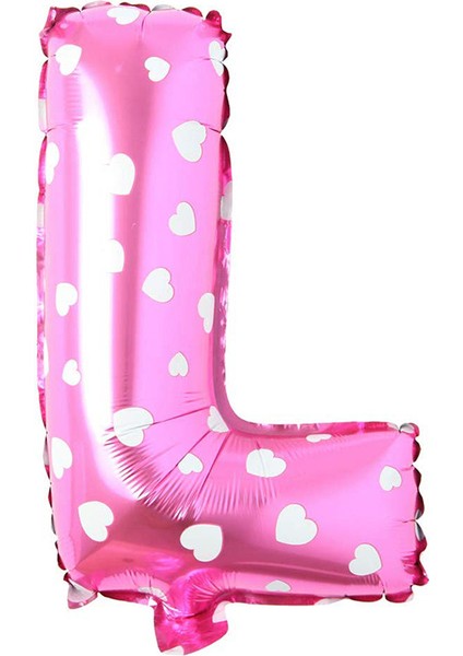 L Harf Pembe Folyo Balon 16 Inç 36 cm