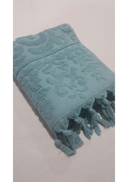 El Bağlamalı Saçaklı El Havlusu 50 x 90 cm Petrol Mavi