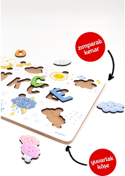 Ahşap Isme Özel Çocuk Doğum Günü Hediye Dekoratif Tablo Süs Eğitici Puzzle Yapboz - Mevsimler