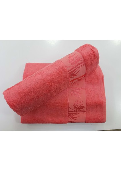 Bambu 2li Banyo Havlu Takımı Nar Çiçeği