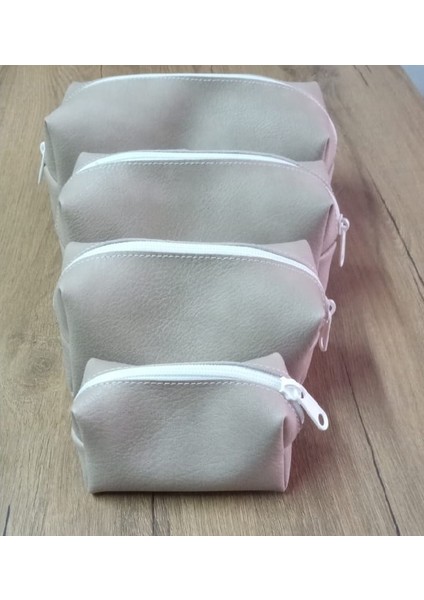 Makyaj Çantası 4 Lü Set Açık Mavi