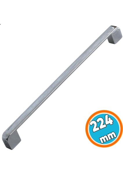 Mobilya Mutfak Dolap Çekmece Dolabı Kapak Metal Kulbu - Oval Krom 224 mm