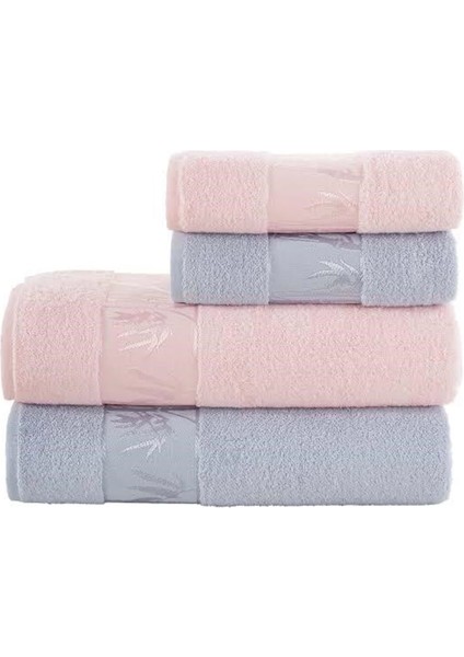 Bambu 4lü Banyo Havlu Takımı Gri/pudra