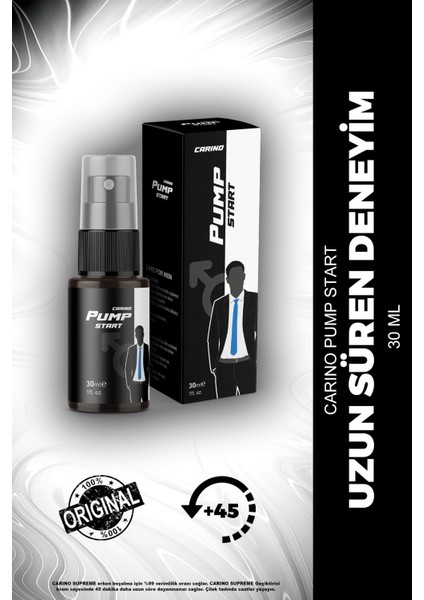 Carino E Bella Pump Start Erkek Geciktirici Sprey 30 ml Uzun Süren Deneyim İçin Doğal İçerik