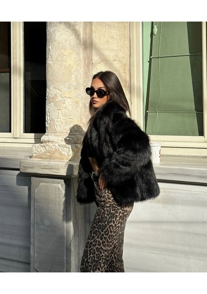 Kadın Oversize Premium Kürk Peluş Kaban