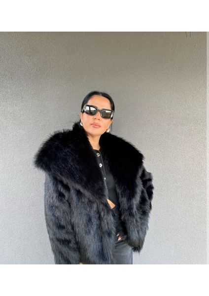 Kadın Oversize Premium Kürk Peluş Kaban