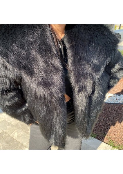 Kadın Oversize Premium Kürk Peluş Kaban