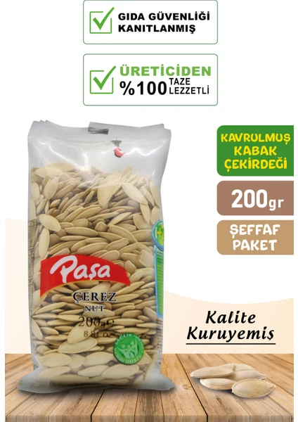 Paşa Kuruyemiş Kavrulmuş Kabak Çekirdeği 200 gr (Şeffaf Paket)