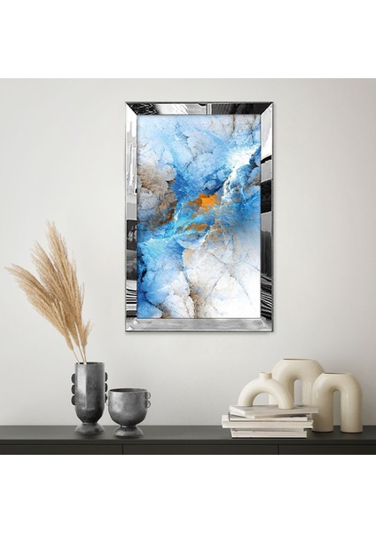 Gümüş Aynalı Pleksi Çerçeveli Rüya Mavisi Soyut Manzara Gökyüzü Bulutlar Tablo fiyatları
