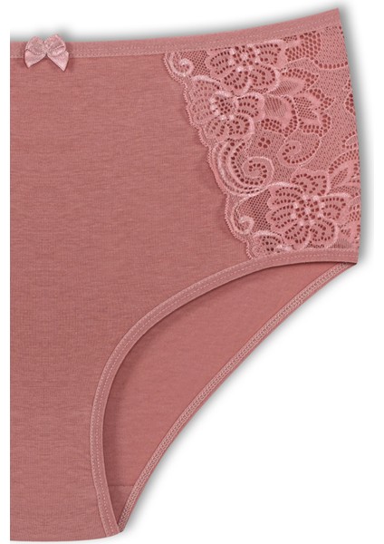 5'li Basenleri Dantel Pamuklu Yüksek Bel Büyük Beden Kadın Külot modelleri