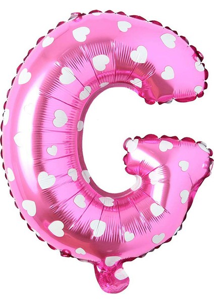 G Harf Pembe Folyo Balon 16 Inç 36 cm
