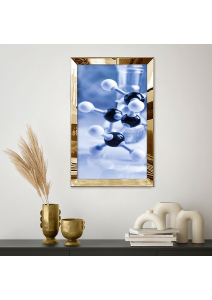 Gold Aynalı Pleksi Çerçeveli Klinik Laboratuvar Tasarımlı Tablo fiyatları